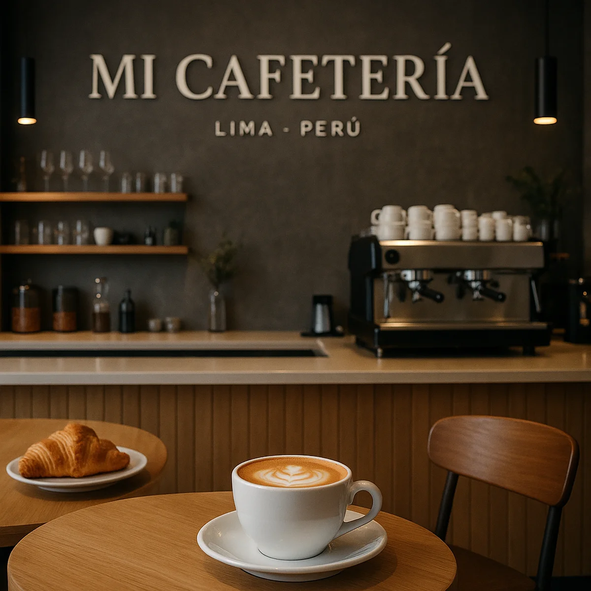 Interior de la cafetería