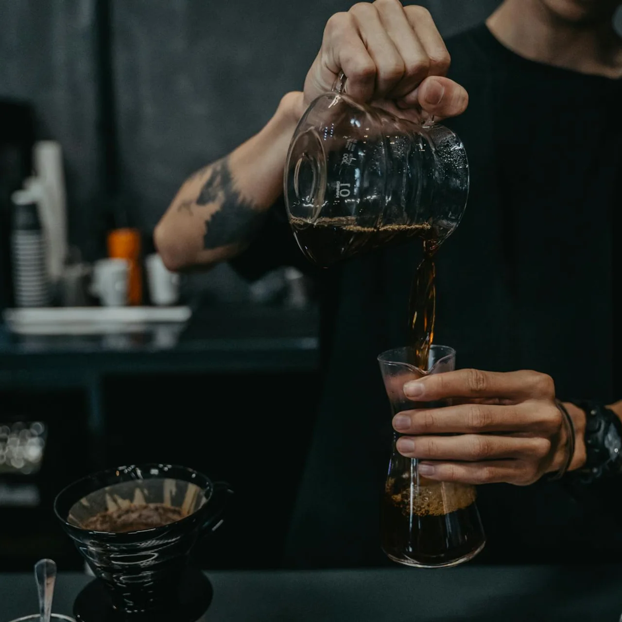 Barista en acción